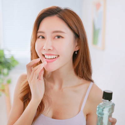 Smiling woman with good oral hygiene